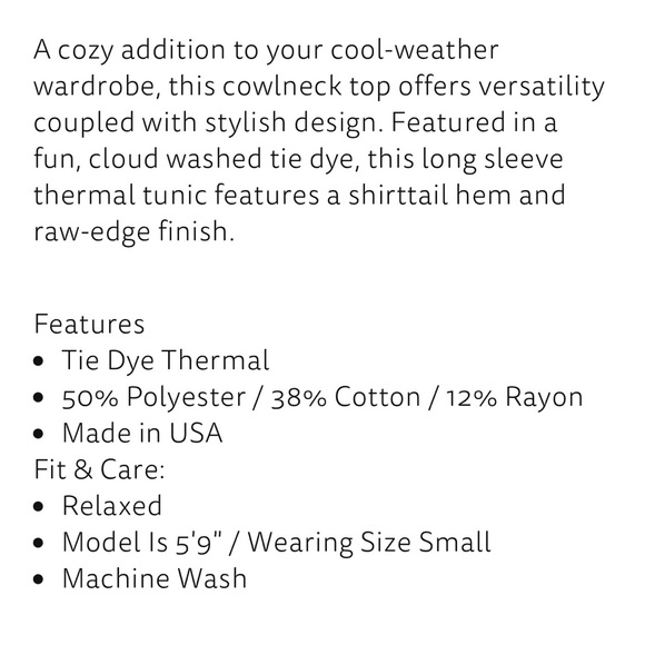 Michael Stars Mary Tie-Dyed Cowl-Neck Shirttail Tunic - Picture 11 of 11